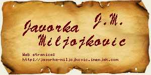 Javorka Miljojković vizit kartica